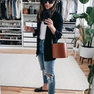 J Crew Navy Blue Open Front Wool Sophie Cardigan Sweater Blazer Size XXS XS S